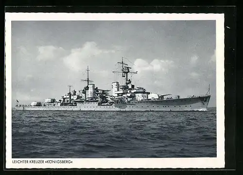 AK Leichter Kreuzer Königsberg der Kriegsmarine auf hoher See