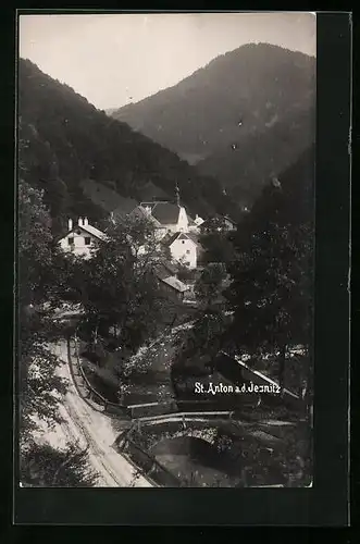 AK St. Anton /Jesnitz, Ortspartie aus der Ferne
