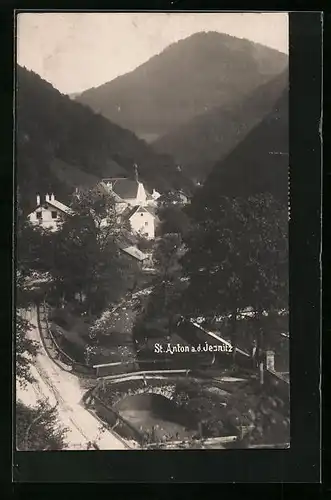 AK St. Anton /Jesnitz, Ortspartie aus der Ferne