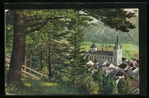 AK Mariazell, Blick auf die Wallfahrtskirche