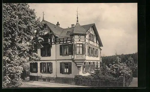 AK Königsfeld, Hotel-Pension Dalheim und Strassenpartie