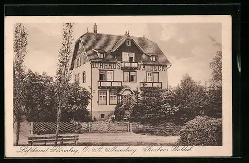 AK Schömberg, Hotel - Kurhaus Waldeck mit Strassenpartie