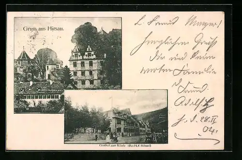 AK Hirsau, Teilansicht und Gasthof zum Rössle, Bes.: H. K. Bilharz