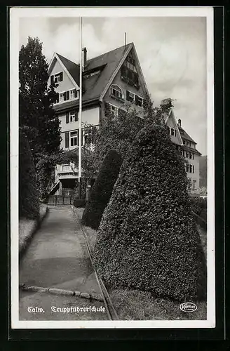 AK Calw, Truppführerschule mit Fahnenmast und Gartenweg