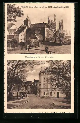 AK Naumburg a. S., Wezelstor, Gr. Wezelsstrasse, Hotel Schwarzes Ross
