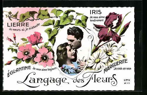 AK Blumensprache, Iris Je vous aime tendrement, Marguerite Je crois en vous, Églantine Je vous aime toujours, Liebespaar