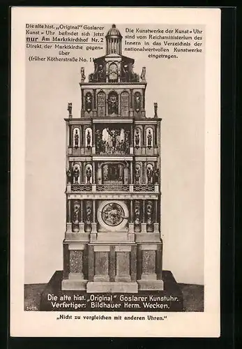 AK Alte Goslarer Kunstuhr