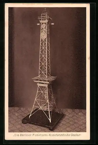 AK Berliner Funkturm-Kunststrohuhr in Goslar