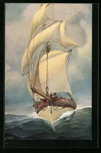 Künstler-AK Christopher Rave: Holländisches Kanonenboot, 19. Jahrhundert
