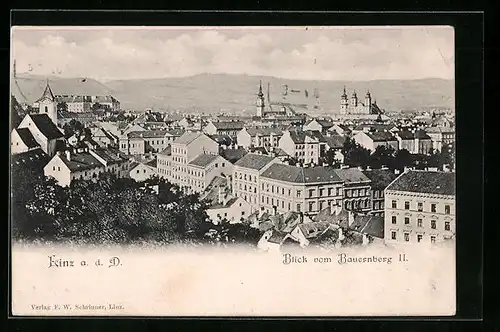 AK Linz /Donau, Blick vom Bauernberg über die Stadt