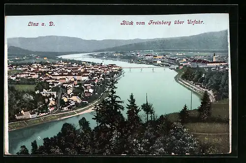 AK Linz /Donau, Blick über Urfahr