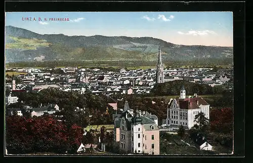 AK Linz /Donau, Ortspartie aus der Vogelschau