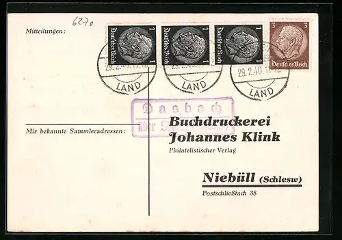 AK mit Landpoststempel Dasbach über Idstein /Taunus