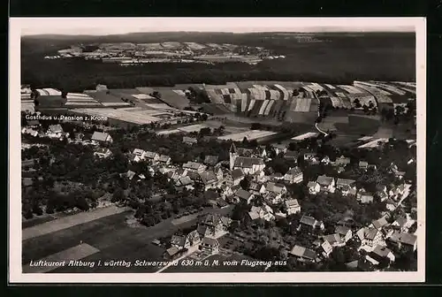 AK Altburg i. Württbg. Schwarzwald, Teilansicht, Fliegeraufnahme