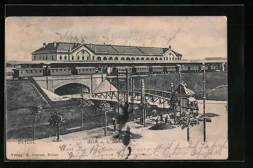 AK Erfurt, Blick auf den Bahnhof