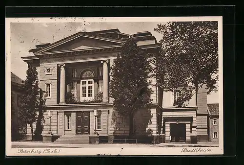 AK Bernburg /Saale, Frontansicht Stadttheater