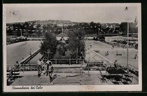 AK Stammheim b. Calw, Gäste im Freibad