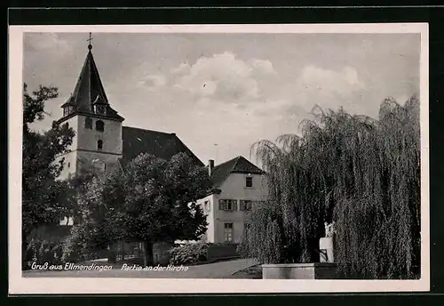 AK Ellmendingen, Partie an der Kirche