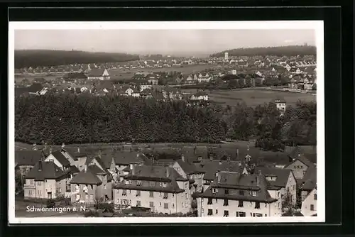 AK Schwenningen a. N., Ortspartie mit Wald