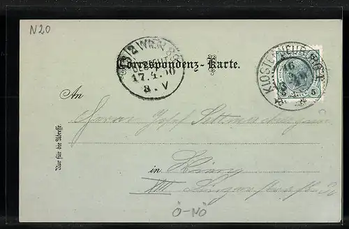 Mondschein-Lithographie Klosterneuburg, Kaserne und Fasslrutschen im Stiftskeller