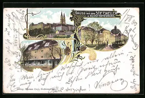 AK Klosterneuburg, Gasthaus Stiftskeller, Veranda, Chorherren-Stift