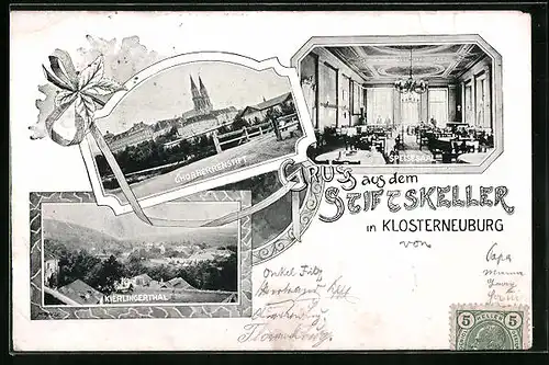 AK Klosterneuburg, Speisesaal des Stiftskellers, Kierlingerthal