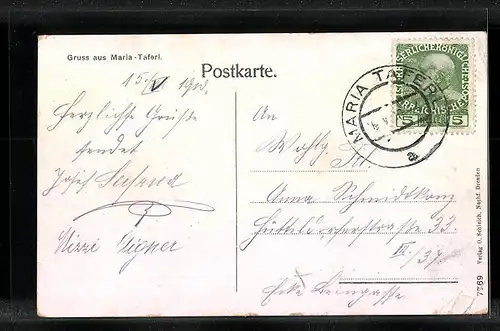 AK Maria-Taferl, Kirche mit Vorplatz