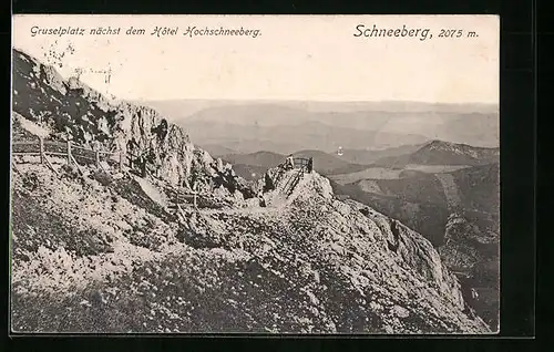 AK Schneeberg, Gruselplatz nächst dem Hotel Hochschneeberg