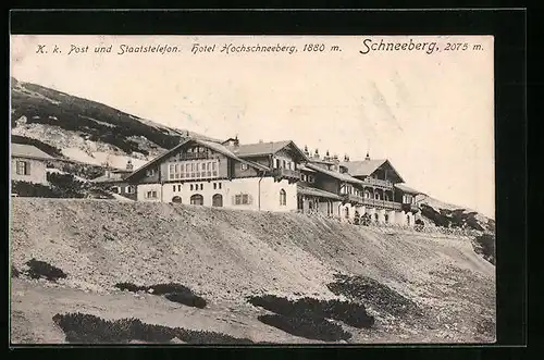 AK Schneeberg, Hotel Hochschneeberg mit k. k. Post