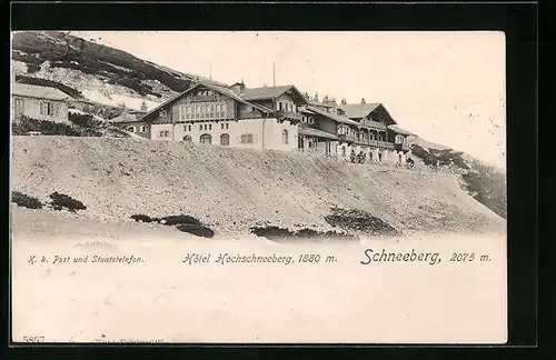 AK Schneeberg, Hotel Hochschneeberg mit Staatstelefon