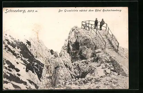 AK Schneeberg, Gruselplatz nächst Hotel Hochschneeberg