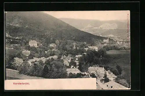 AK Vorderbrühl, Ortsansicht mit Bergen