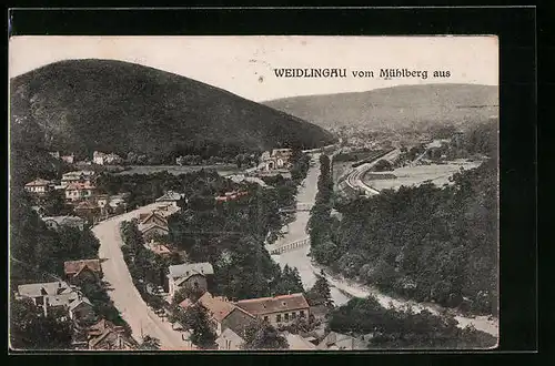 AK Weidlingau, Ortsansicht vom Mühlberg aus