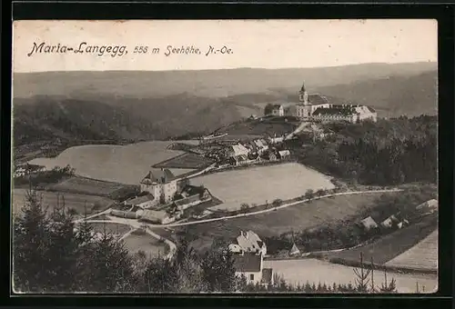 AK Maria-Langegg, Ortsansicht aus der Vogelschau
