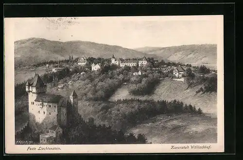AK Maria Enzersdorf am Gebirge, Feste Liechtenstein und Kuranstalt Wällischhof