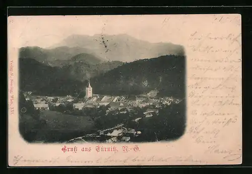 AK Türnitz, Ortsansicht aus der Vogelschau