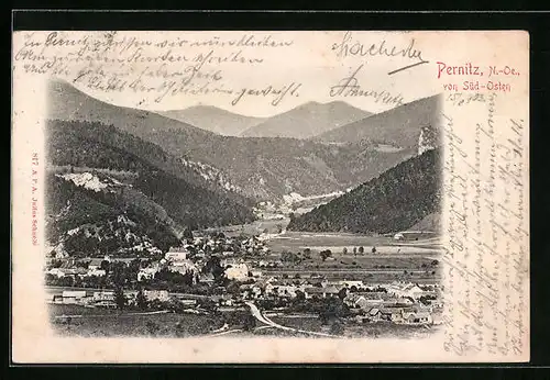 AK Pernitz, Ortsansicht von Süd-Osten