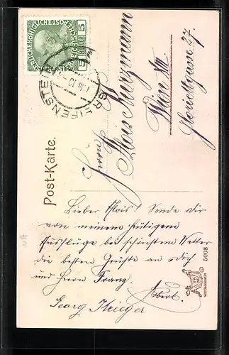 AK Greifenstein, Teilansicht mit Burgruine