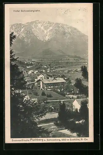 AK Puchberg am Schneeberg, Sommerfrische mit Hotel Schneebergbahn