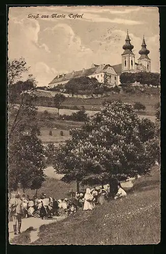 AK Maria Taferl, Frühlingshafter Blick zur Wallfahrtskirche