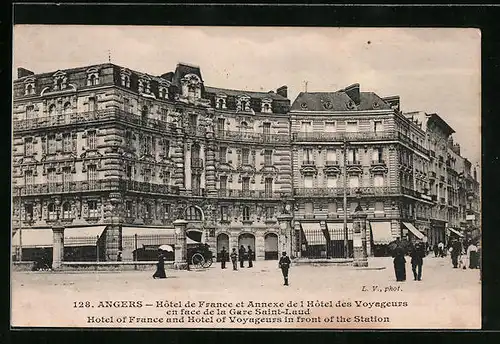 AK Angers, Hotel de France et Annexe de l`Hotel des Voyageurs en face de la Gare Saint-Laud