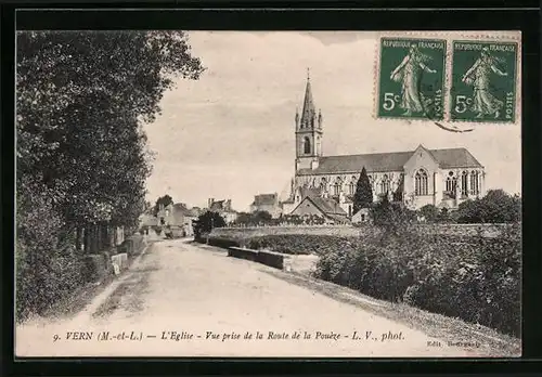 AK Vern, L`Eglise - Vue prise de la Route de la Pouèze