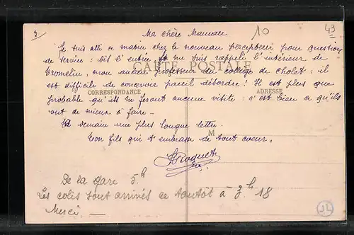 AK Grez-Neuville, Vue prise du Pont