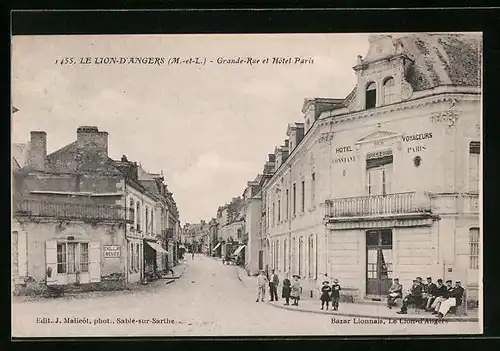 AK Le Lion-D`Angers, Grande-Rue et Hotel Paris