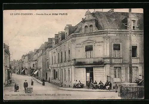 AK Le Lion-D`Angers, Grande-Rue et Hotel Paris
