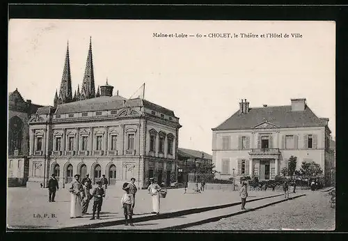 AK Cholet, Le Theatre et l`Hotel de Ville