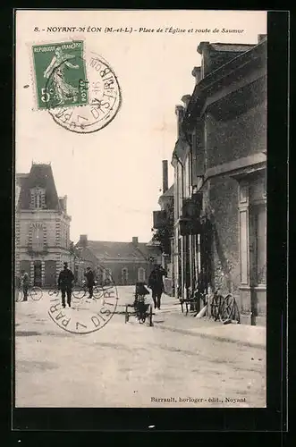 AK Noyant-M Èon, Place de l`Église et route de Saumur