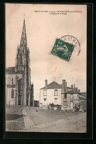 AK St-Macaire-en-Mauges, L`Eglise et la Place