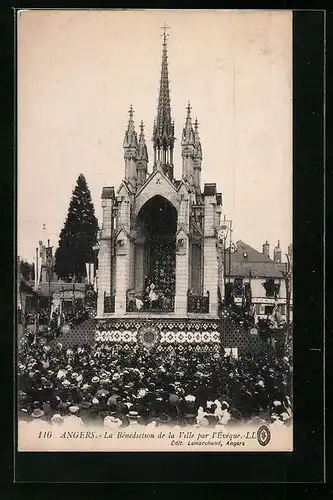 AK Angers, La Bénediction de la Ville par l`Évéque