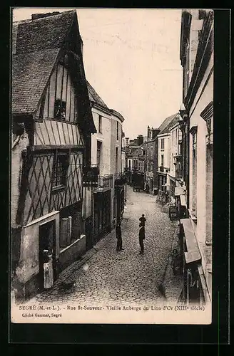 AK Segré, Rue St-Sauveur, Vieille Auberge du Lion d`Or